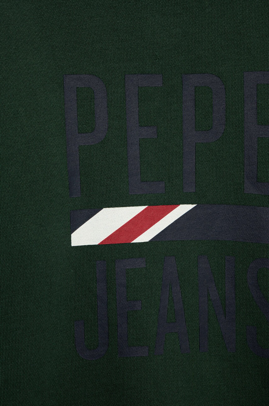 Pepe Jeans Детски суичър в зелено с принт - Pepit.bg