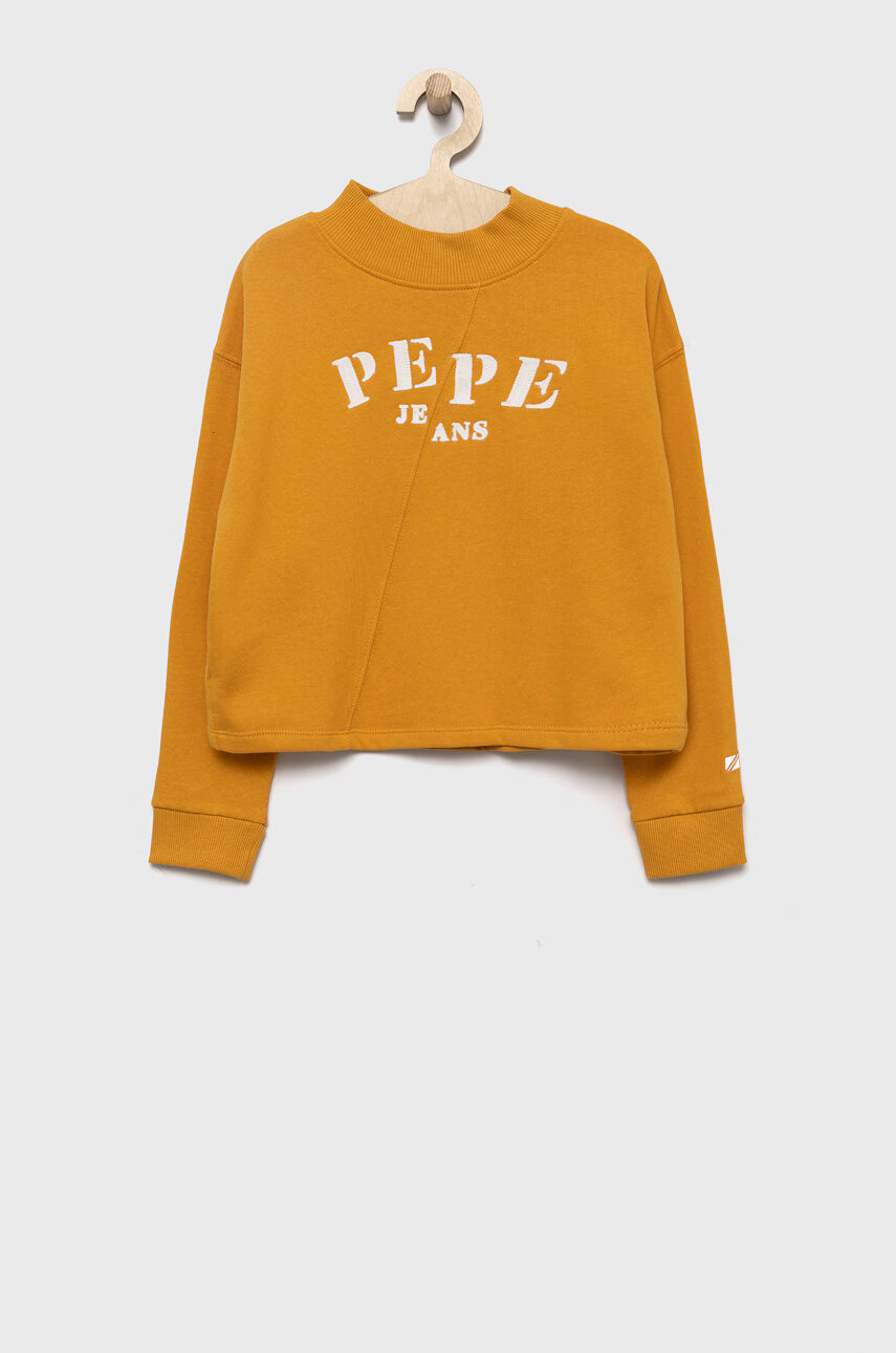 Pepe Jeans Детски суичър в жълто с апликация - Pepit.bg