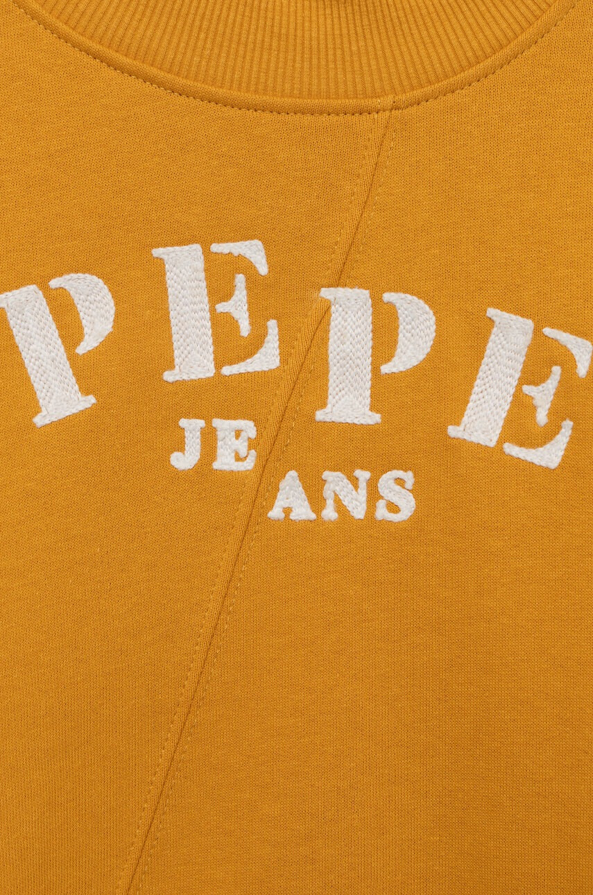 Pepe Jeans Детски суичър в жълто с апликация - Pepit.bg