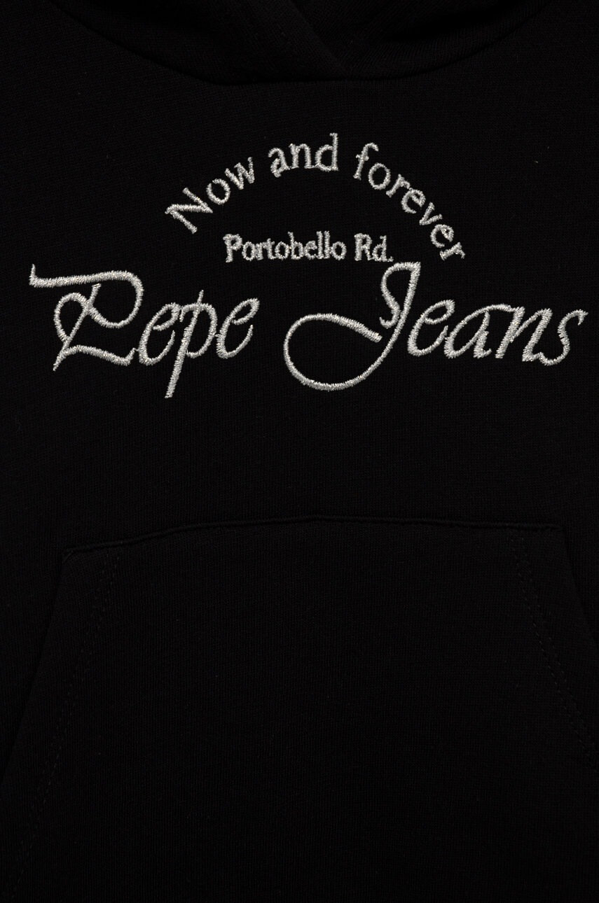 Pepe Jeans Детски суичър в черно с апликация - Pepit.bg