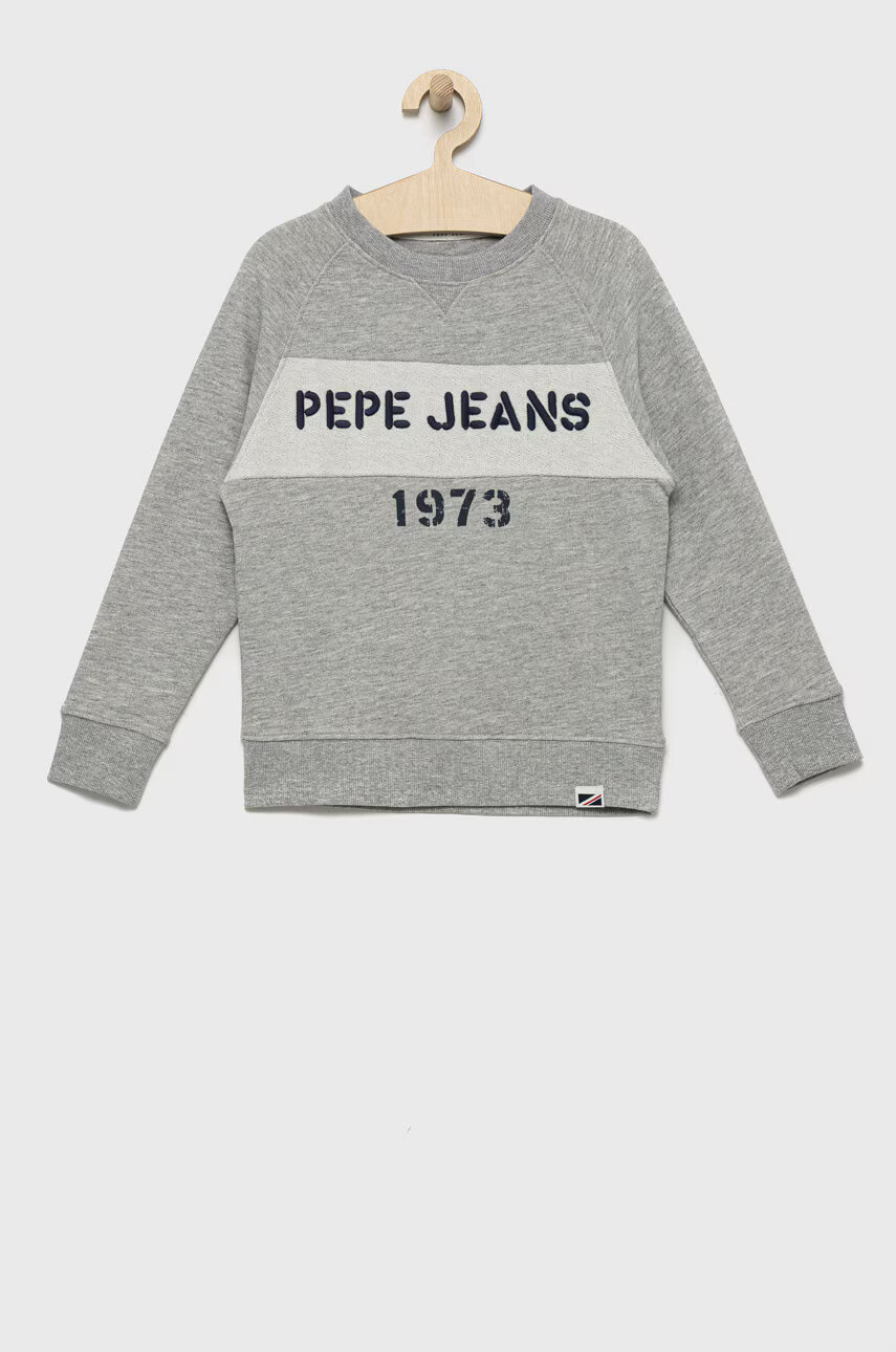 Pepe Jeans Детски суичър в сиво с десен - Pepit.bg