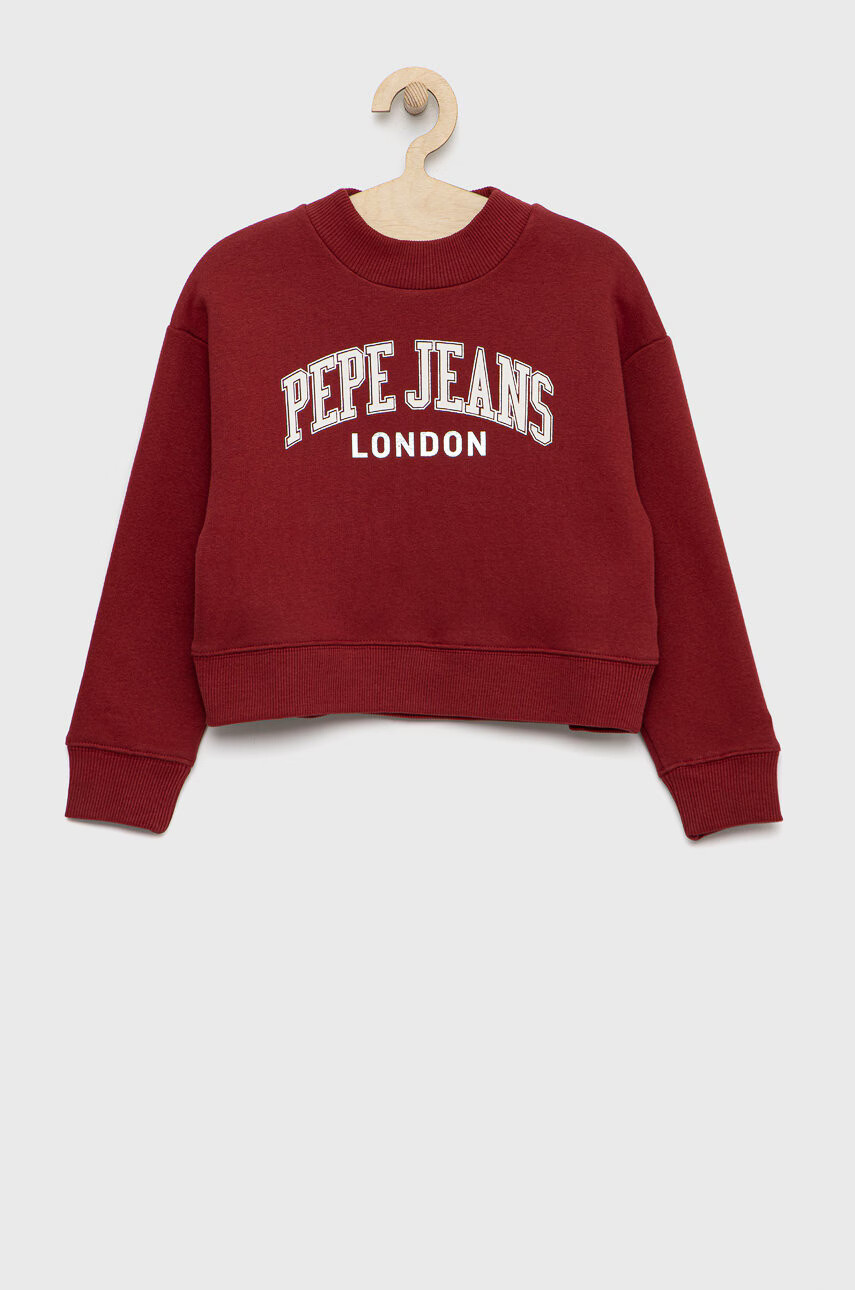 Pepe Jeans Детски суичър в червено с принт - Pepit.bg