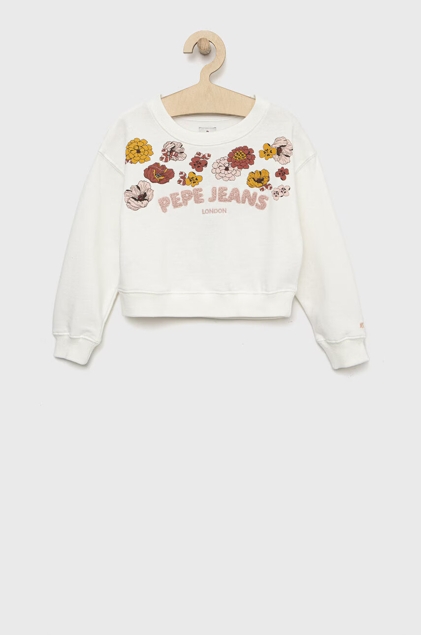 Pepe Jeans Детски суичър Eleanor в бежово с принт - Pepit.bg
