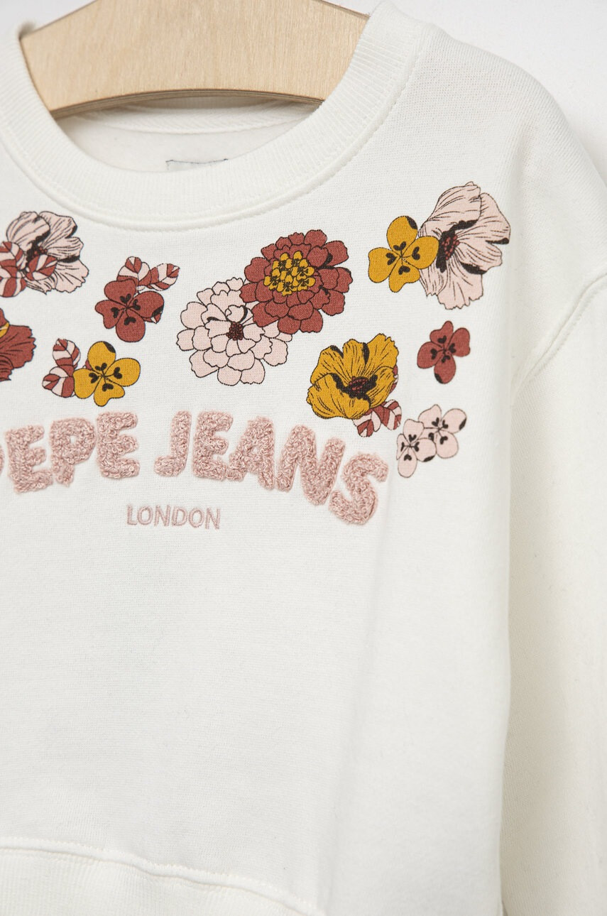 Pepe Jeans Детски суичър Eleanor в бежово с принт - Pepit.bg