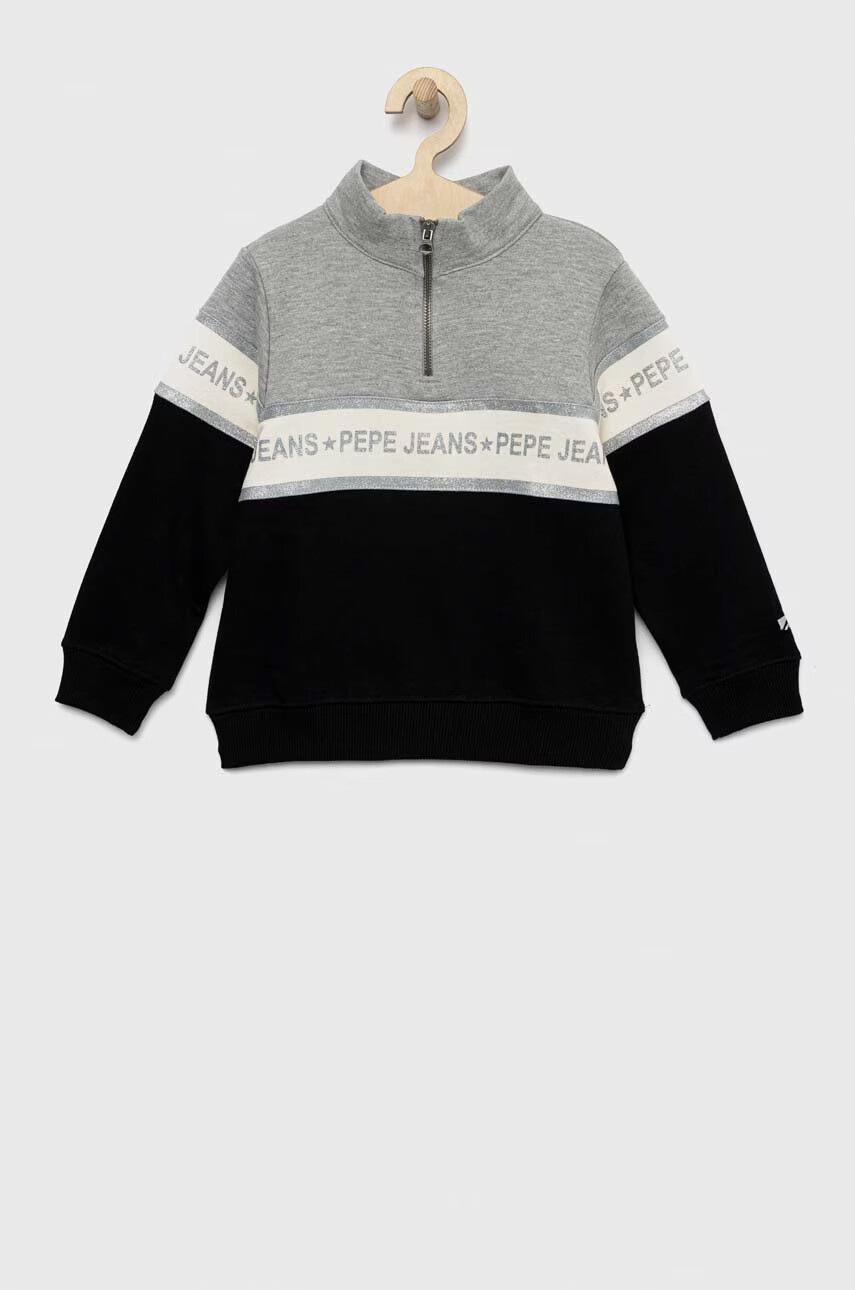 Pepe Jeans Детски суичър Ethel в черно с десен - Pepit.bg
