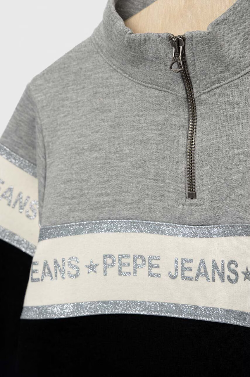 Pepe Jeans Детски суичър Ethel в черно с десен - Pepit.bg
