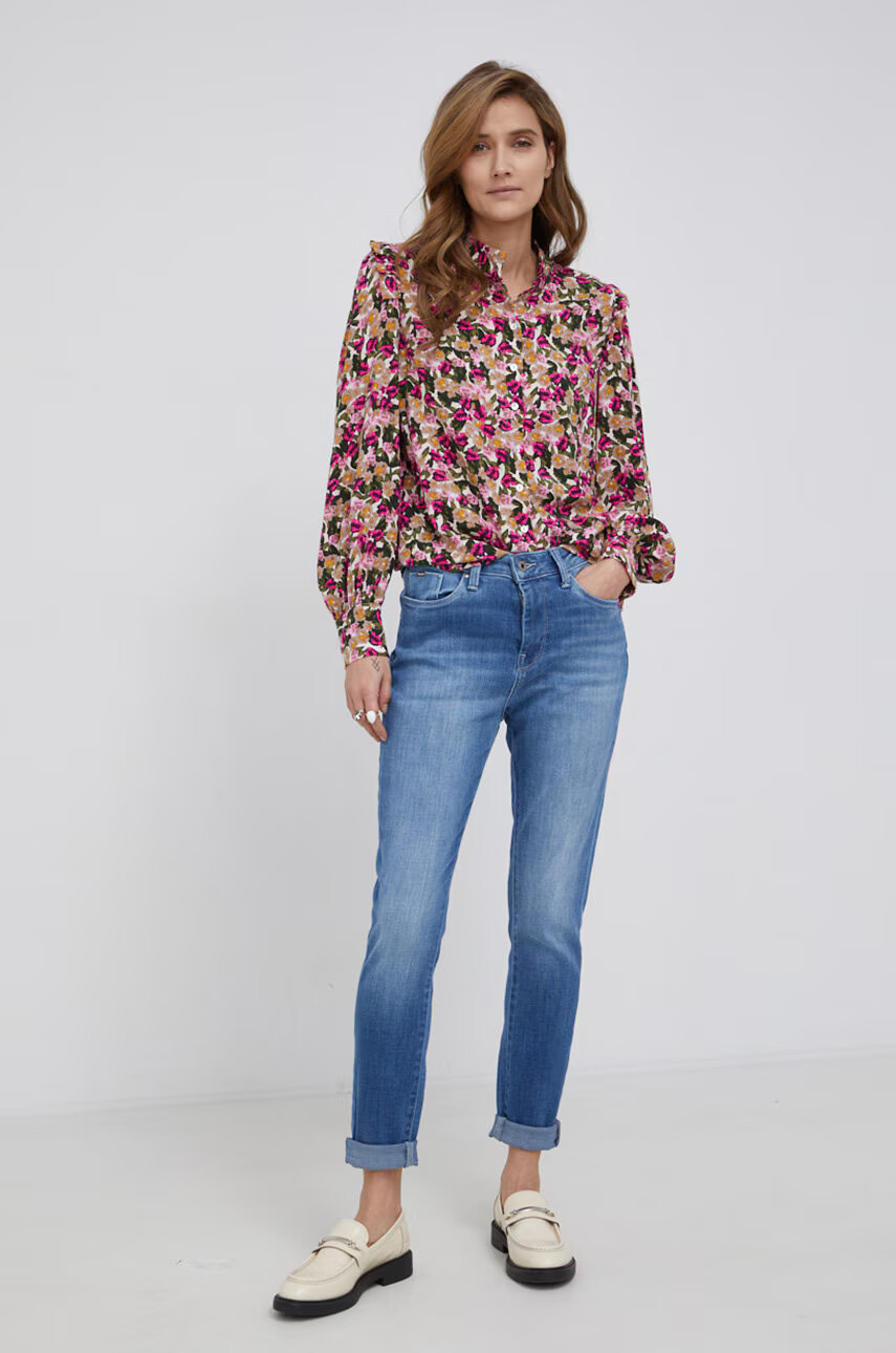 Pepe Jeans Дънки Dion дамски с висока талия - Pepit.bg