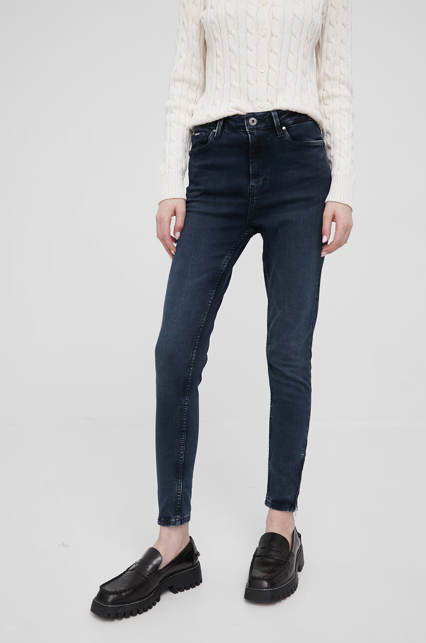 Pepe Jeans Дънки Dion Zip дамски с висока талия - Pepit.bg
