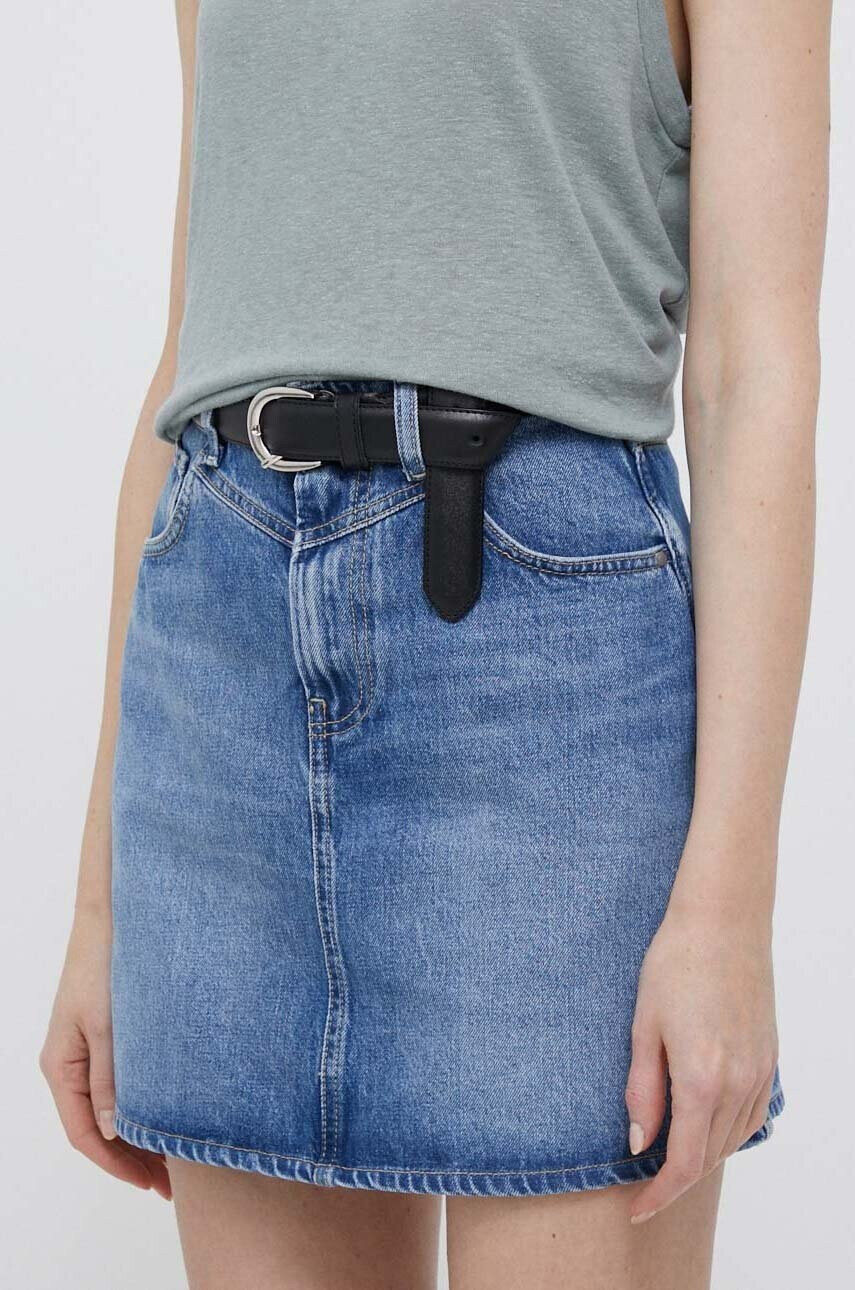 Pepe Jeans Дънкова пола Rachel в синьо къс модел със стандартна кройка - Pepit.bg