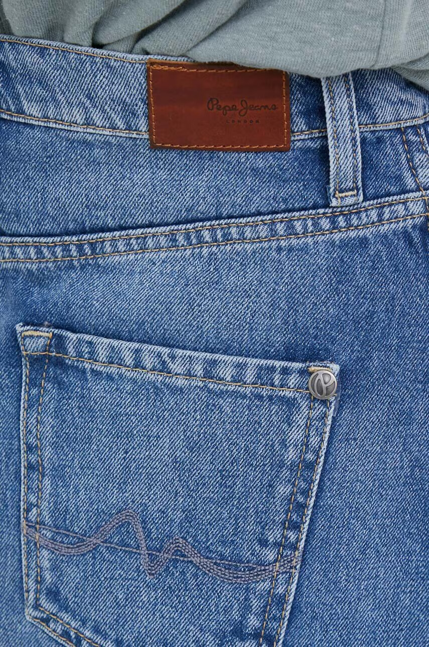 Pepe Jeans Дънкова пола Rachel в синьо къс модел със стандартна кройка - Pepit.bg