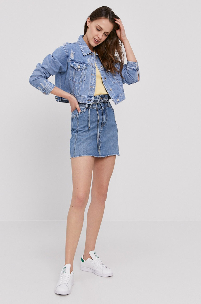 Pepe Jeans Дънкова пола къс модел със стандартна кройка - Pepit.bg