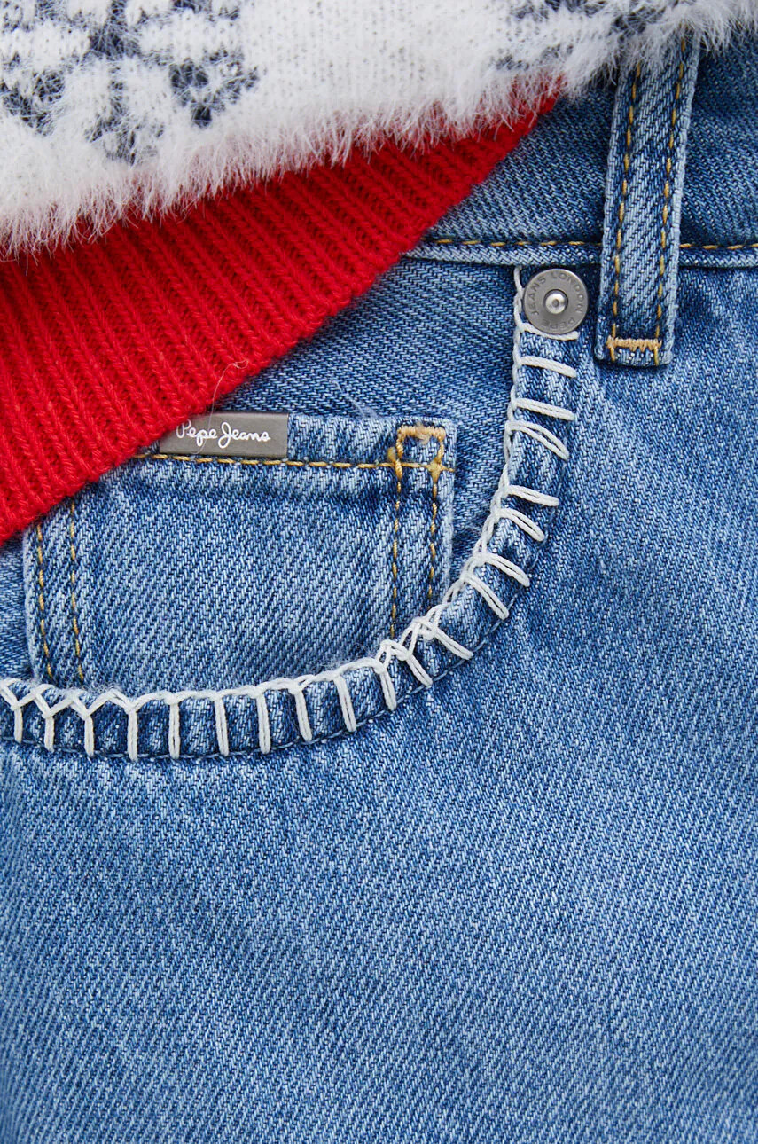 Pepe Jeans Дънкова пола Sofi среднодълъг модел със стандартна кройка - Pepit.bg