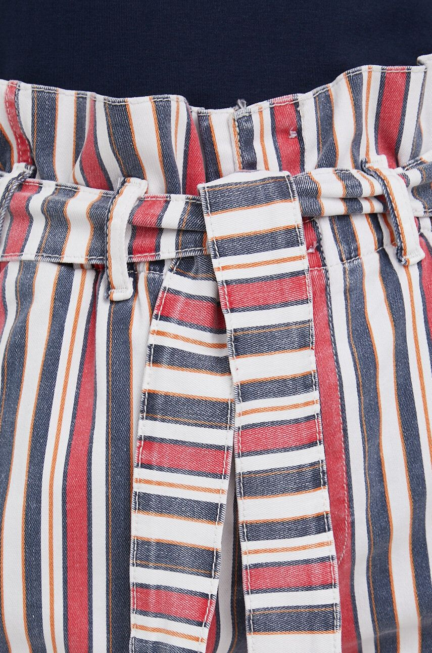 Pepe Jeans Дънкови къси панталони Phoebe Stripe с десен с висока талия - Pepit.bg