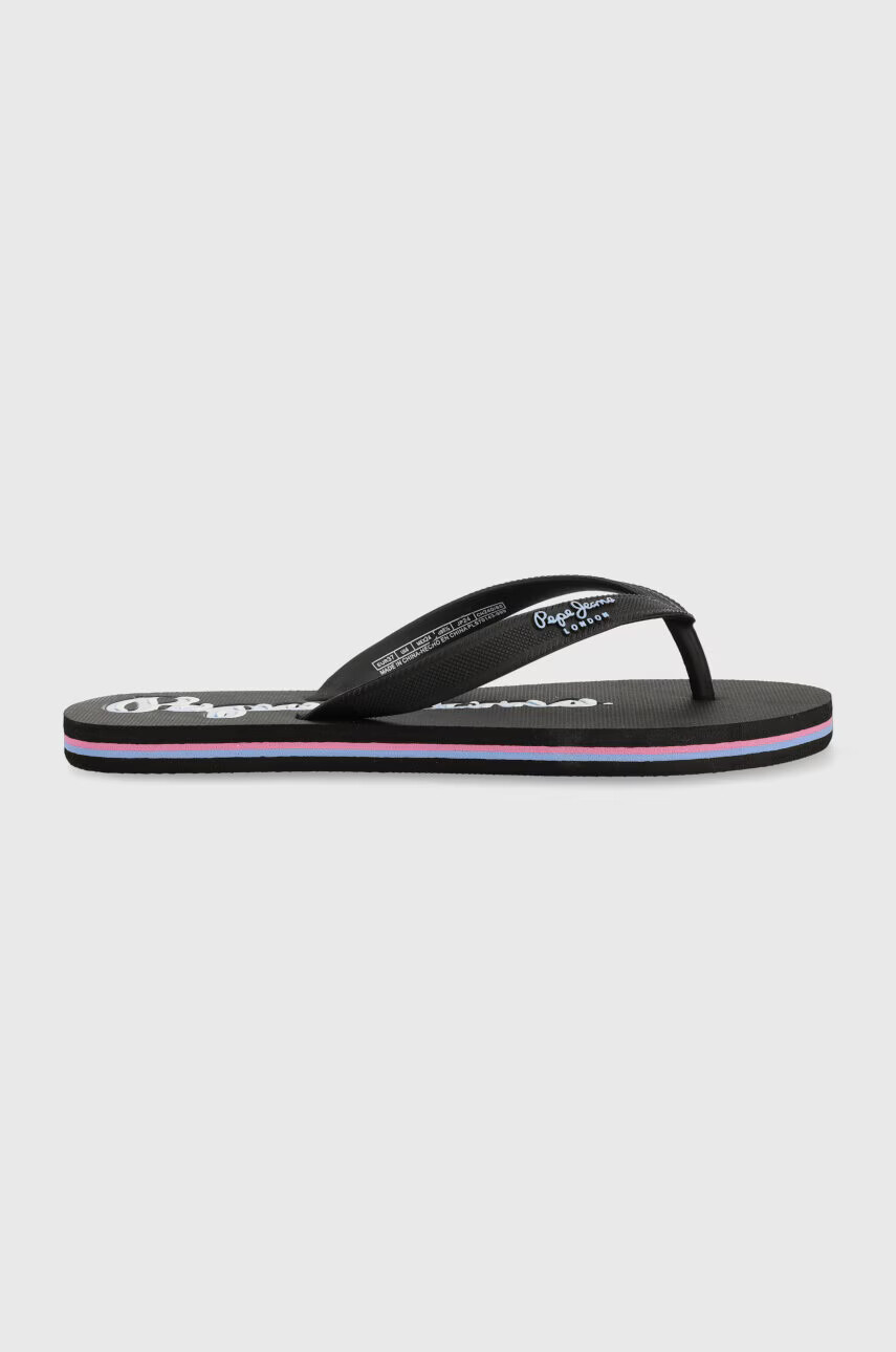 Pepe Jeans Джапанки BAY BEACH CLASSIC в черно с равна подметка PLS70143 - Pepit.bg