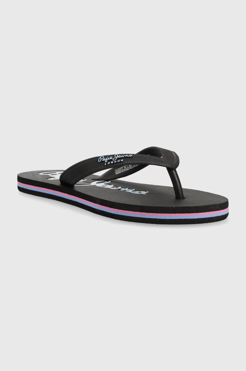 Pepe Jeans Джапанки BAY BEACH CLASSIC в черно с равна подметка PLS70143 - Pepit.bg