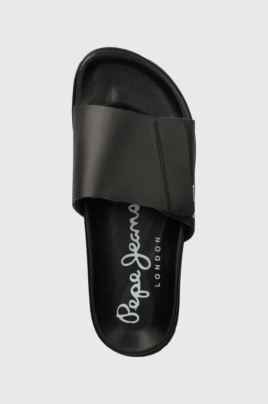Pepe Jeans Кожени чехли BIO в черно PMS90105 - Pepit.bg