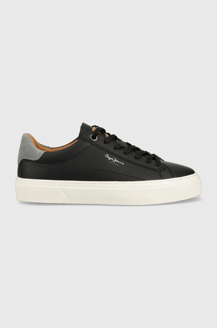 Pepe Jeans Кожени маратонки YOGI в черно PMS30930 - Pepit.bg