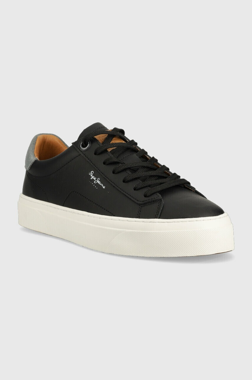 Pepe Jeans Кожени маратонки YOGI в черно PMS30930 - Pepit.bg