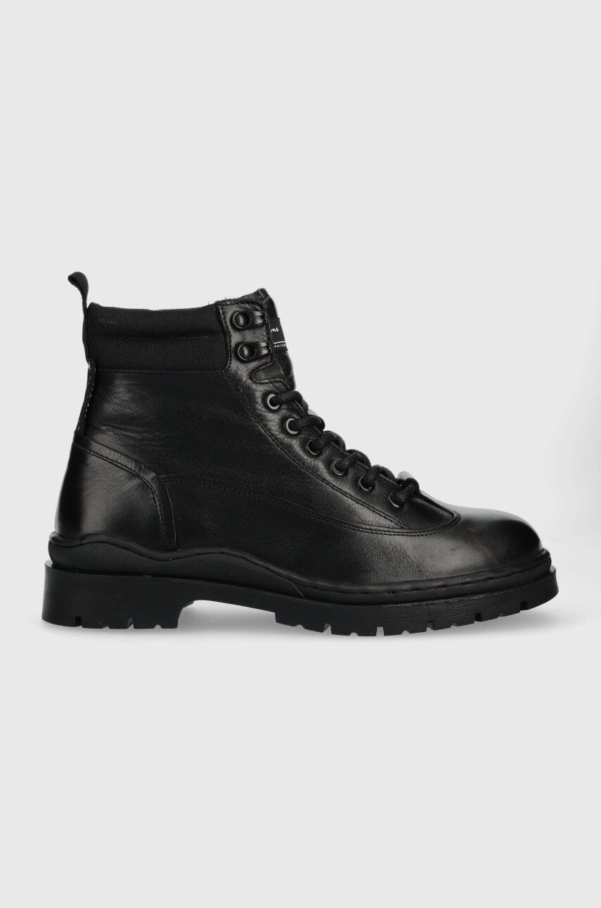 Pepe Jeans Кожени обувки Brad Hiker Boot в черно - Pepit.bg