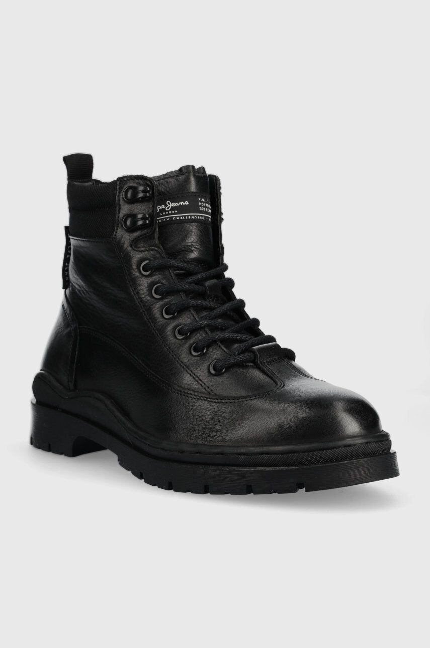 Pepe Jeans Кожени обувки Brad Hiker Boot в черно - Pepit.bg