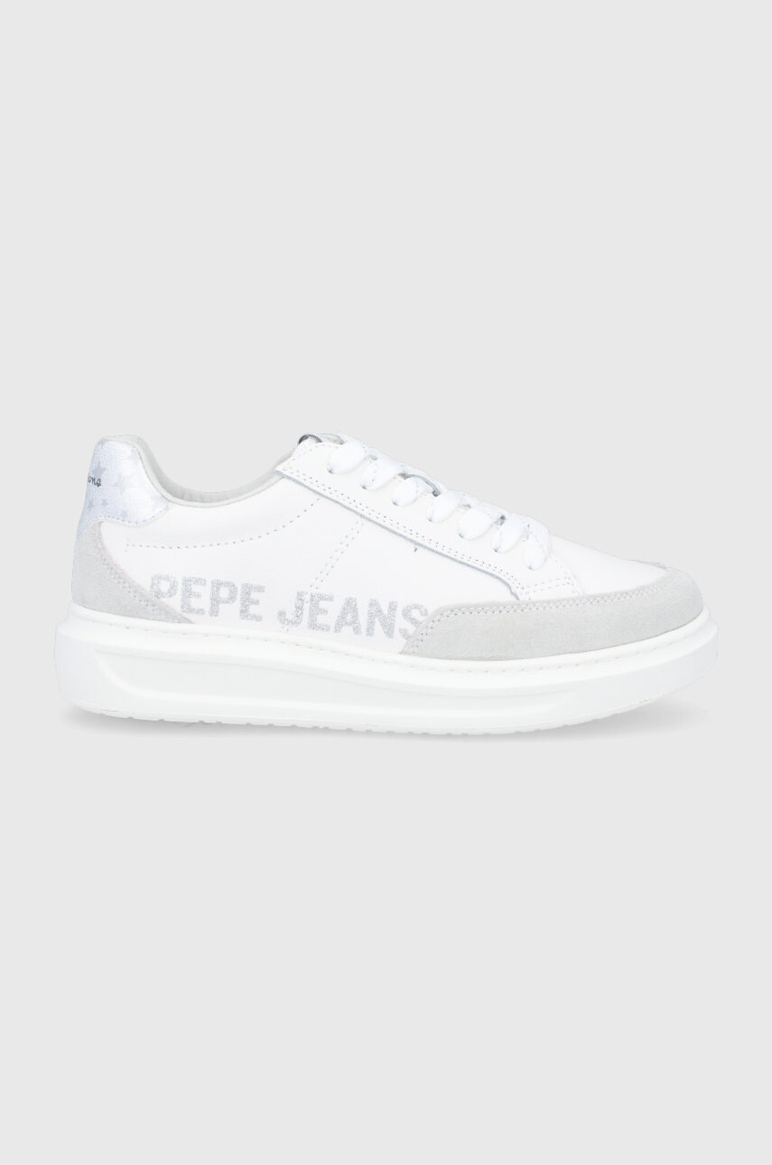 Pepe Jeans Кожени обувки Abbey Willy в бяло с платформа - Pepit.bg