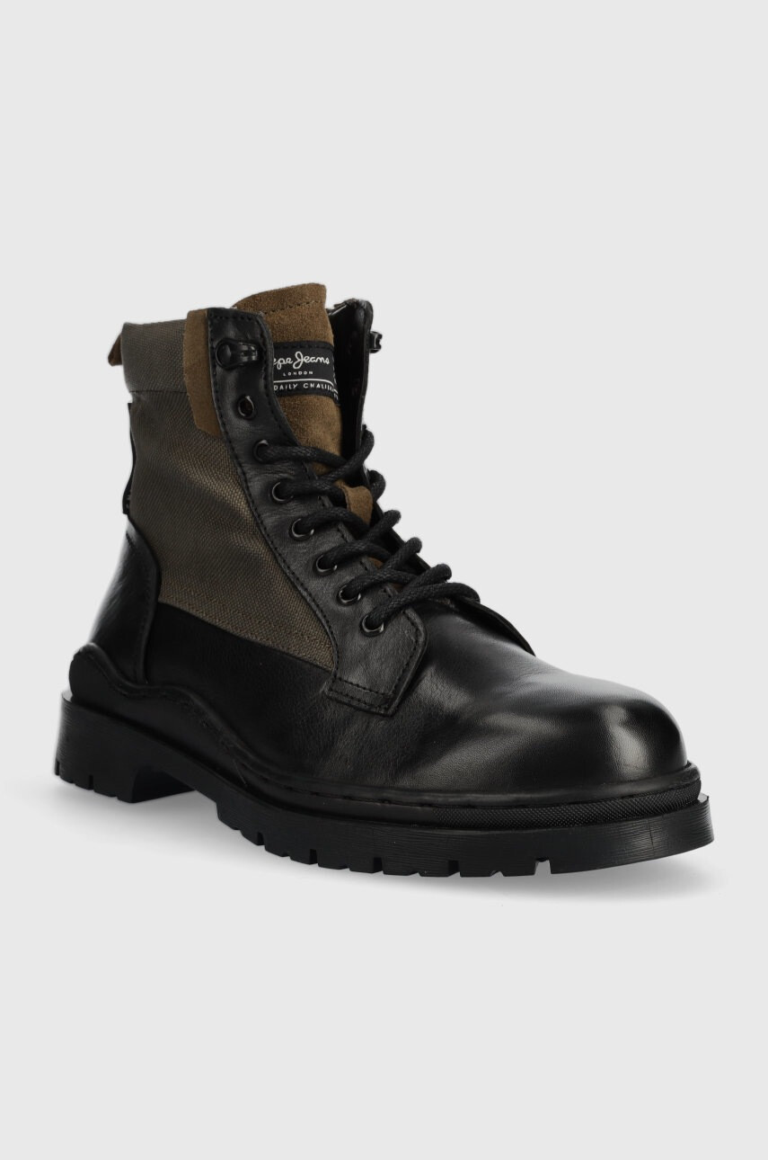 Pepe Jeans Кожени обувки Brad Boot Combi в черно - Pepit.bg