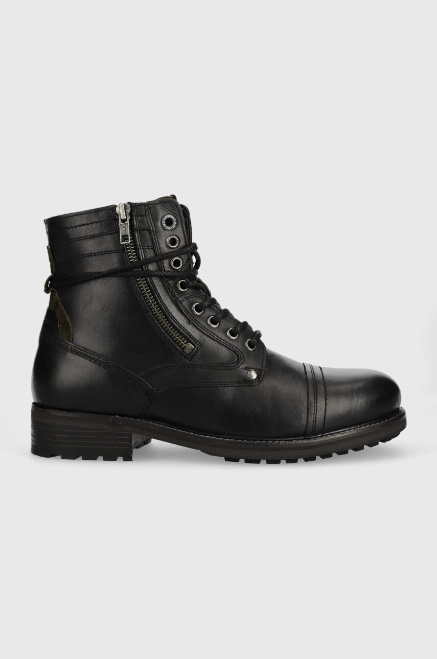 Pepe Jeans Кожени обувки Melting Combat в черно - Pepit.bg