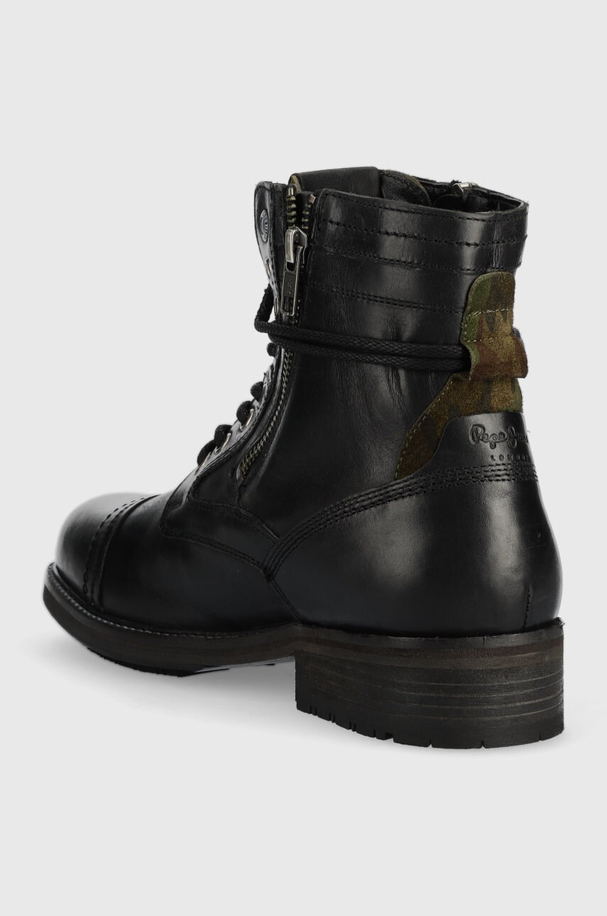 Pepe Jeans Кожени обувки Melting Combat в черно - Pepit.bg
