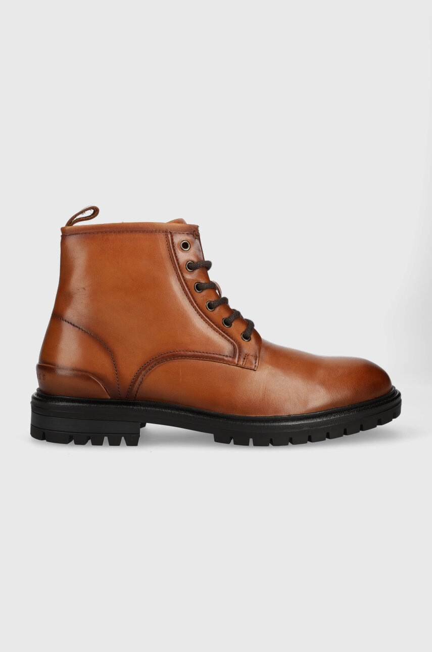 Pepe Jeans Кожени обувки Ned Boot Relief в кафяво - Pepit.bg