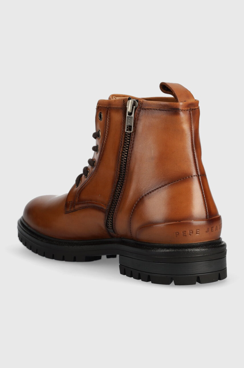 Pepe Jeans Кожени обувки Ned Boot Relief в кафяво - Pepit.bg
