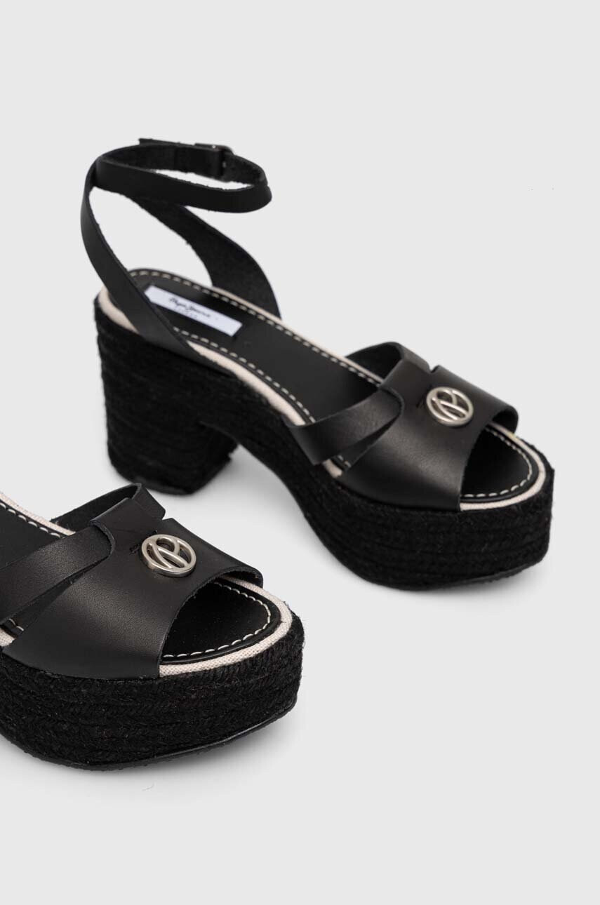 Pepe Jeans Кожени сандали TAFFY в черно PLS90602 - Pepit.bg