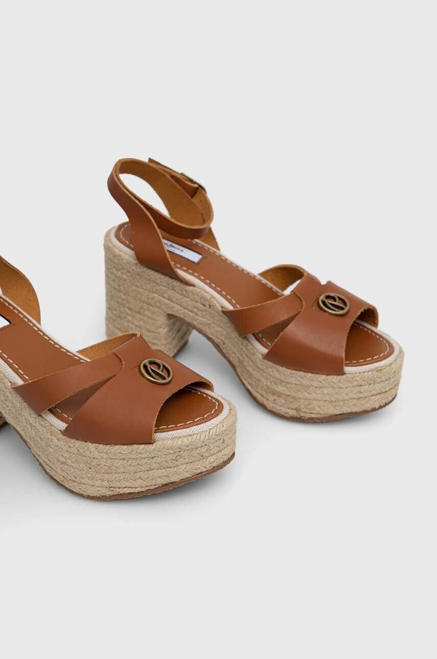 Pepe Jeans Кожени сандали TAFFY в кафяво PLS90602 - Pepit.bg