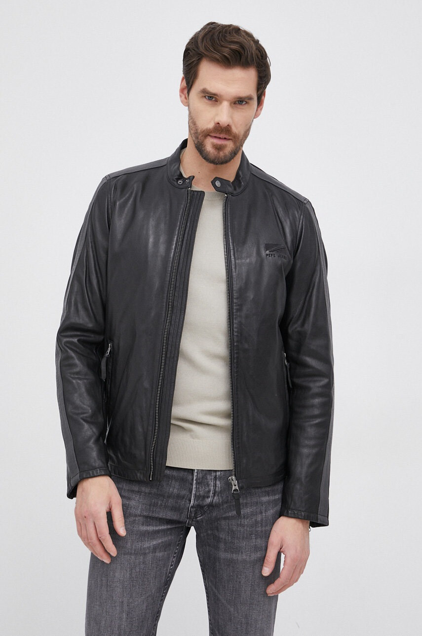 Pepe Jeans Koжено яке Lester - Pepit.bg