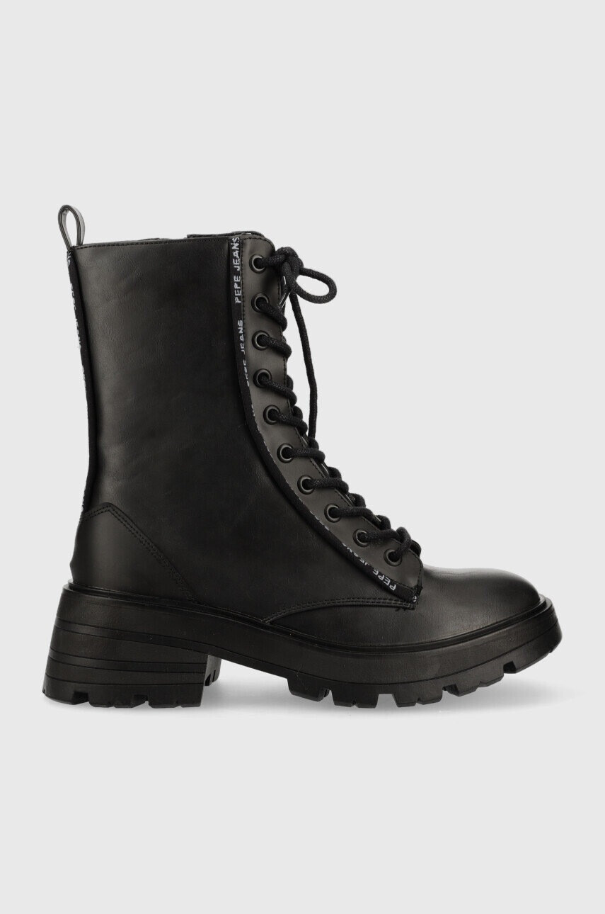 Pepe Jeans Кубинки Soda Rub W в черно с платформа - Pepit.bg