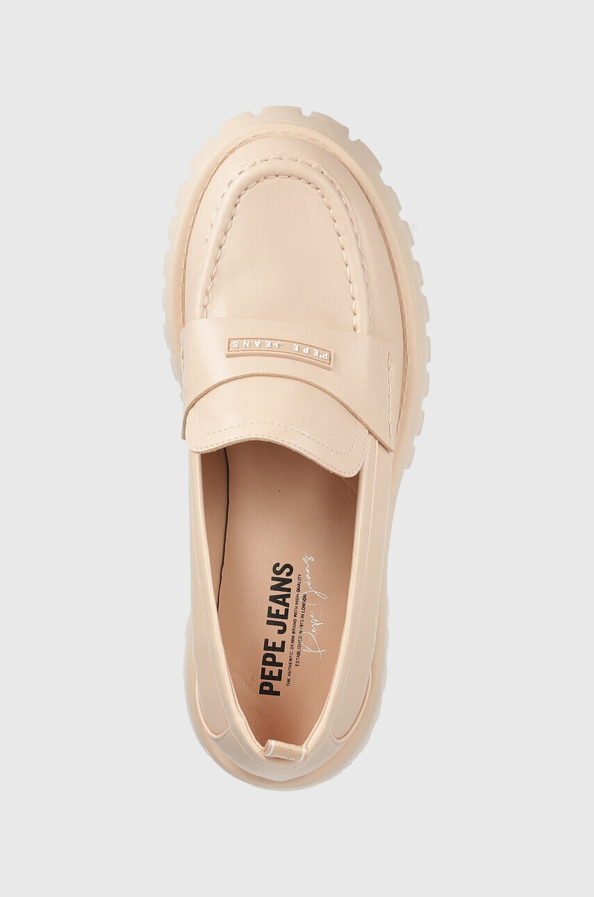 Pepe Jeans Мокасини OXFORD в розово с платформа PLS10408 - Pepit.bg