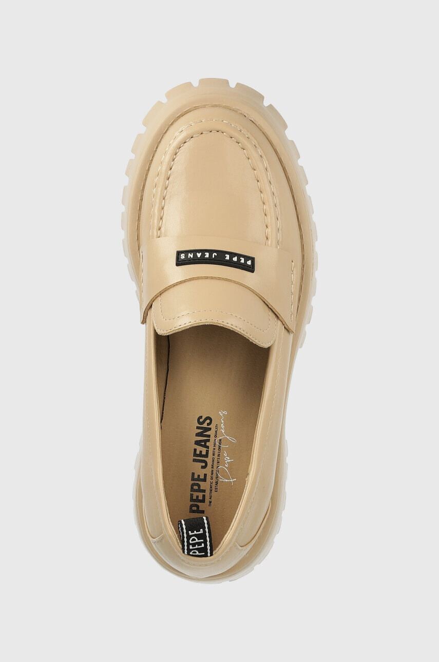 Pepe Jeans Мокасини OXFORD в бежово с платформа PLS10408 - Pepit.bg