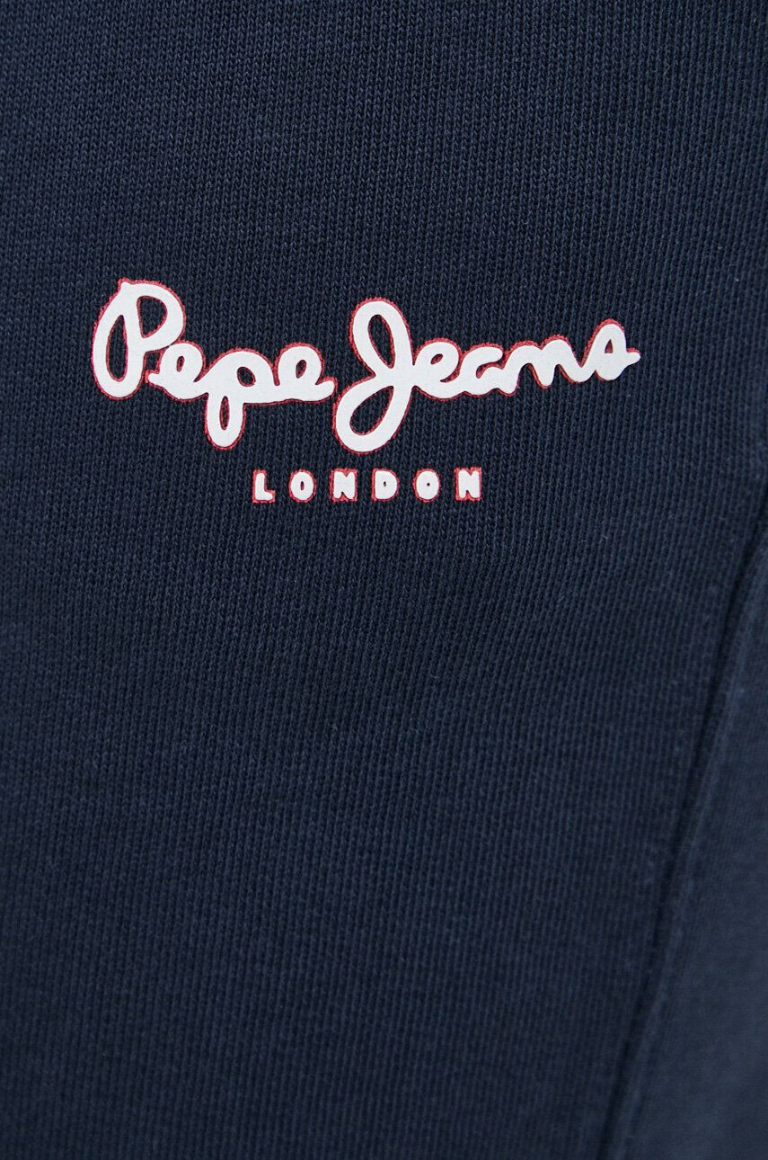 Pepe Jeans Памучен спортен панталон в тъмносиньо с принт - Pepit.bg