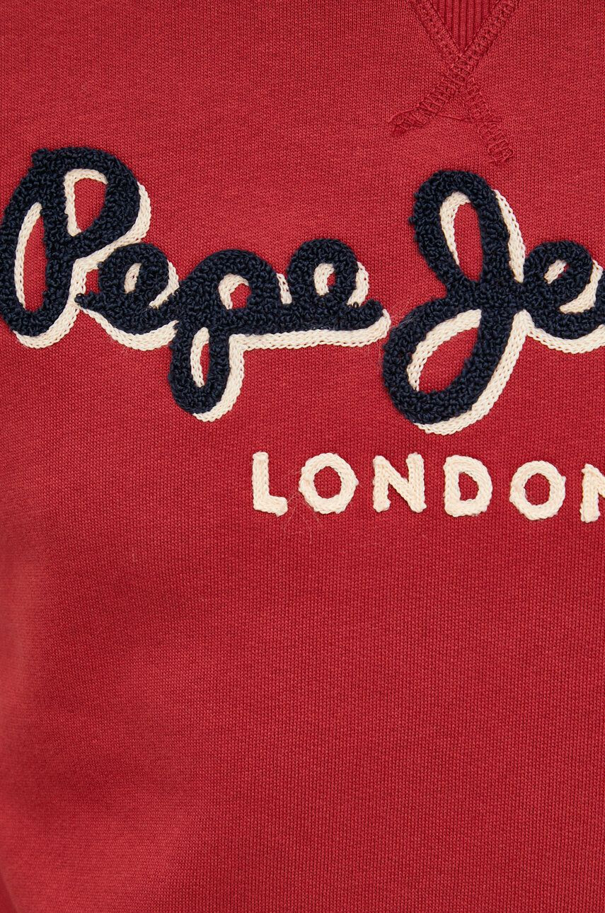 Pepe Jeans Памучен суичър в тъмносиньо с апликация - Pepit.bg