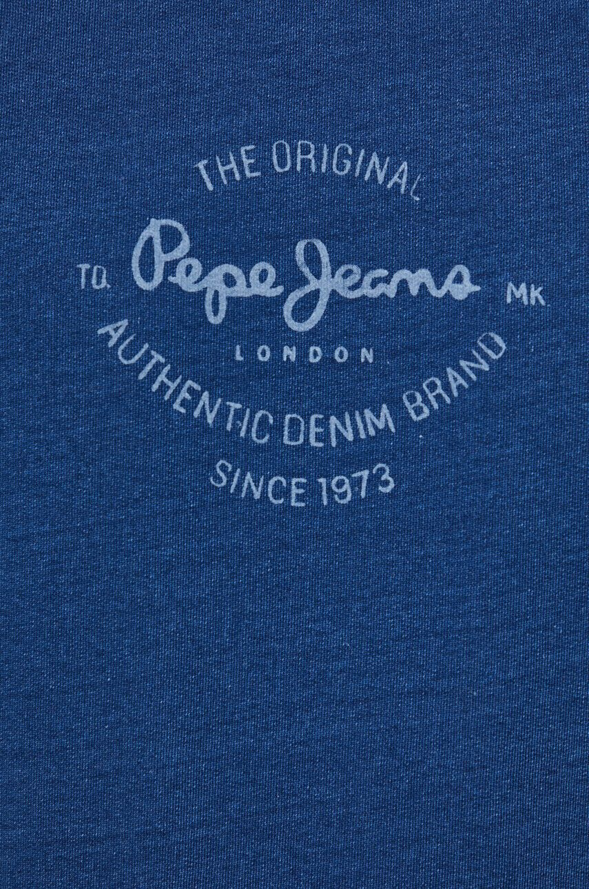 Pepe Jeans Памучен суичър Aston в тъмносиньо с принт - Pepit.bg