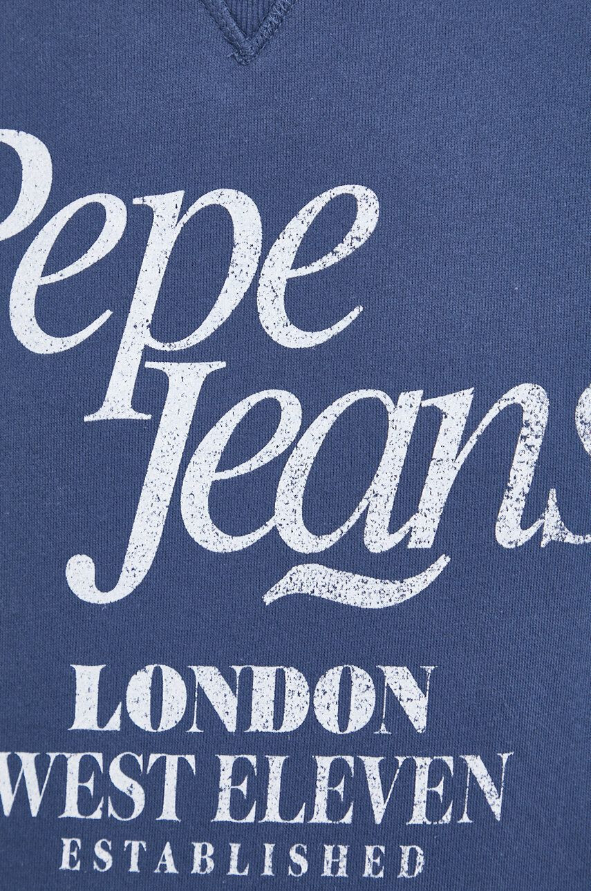 Pepe Jeans Памучен суичър мъжки в тъмносиньо с принт - Pepit.bg