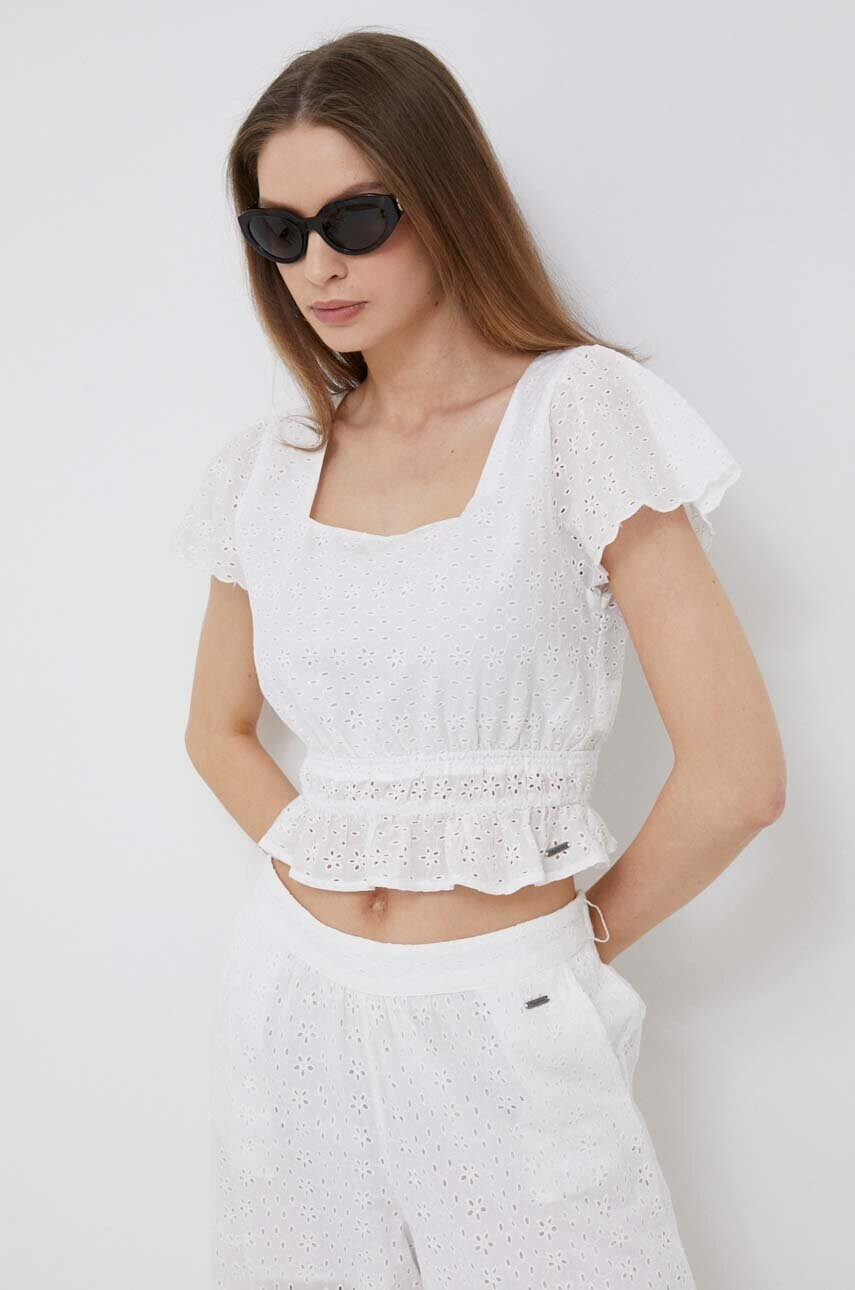 Pepe Jeans Памучен топ Artemis в бяло - Pepit.bg