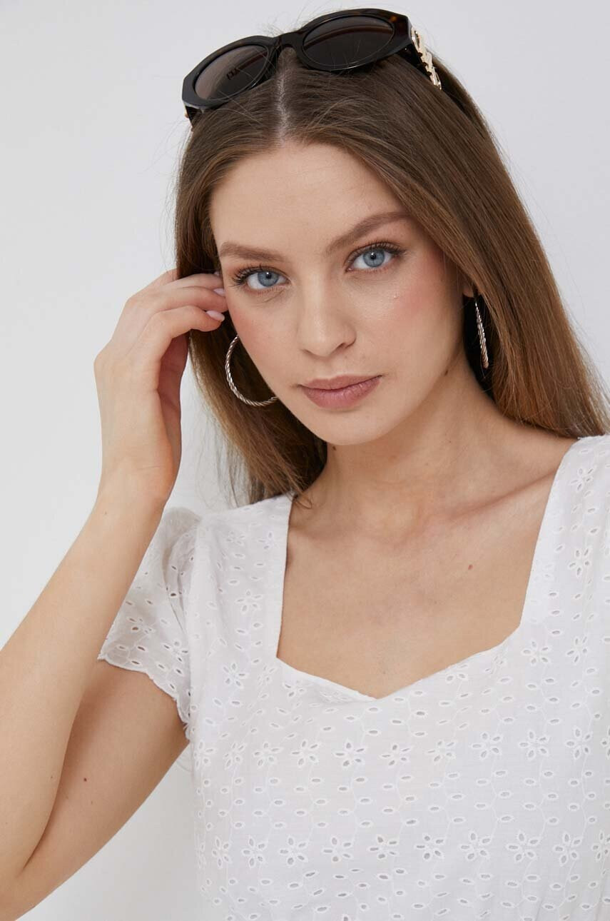 Pepe Jeans Памучен топ Artemis в бяло - Pepit.bg