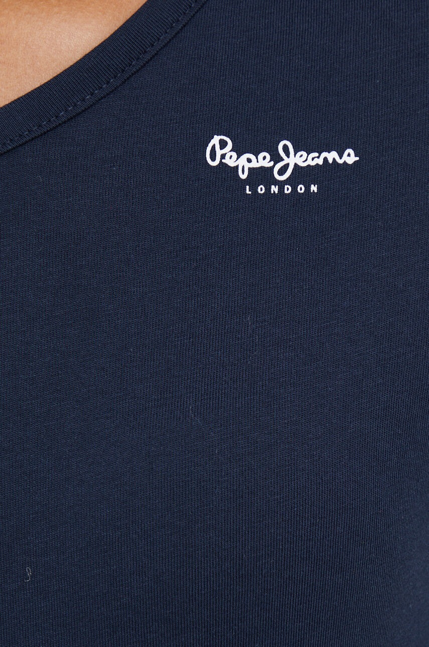 Pepe Jeans Памучна блуза с дълги ръкави в тъмносиньо - Pepit.bg