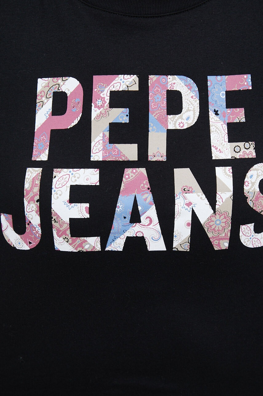 Pepe Jeans Памучна блуза с дълги ръкави Luna в черно - Pepit.bg