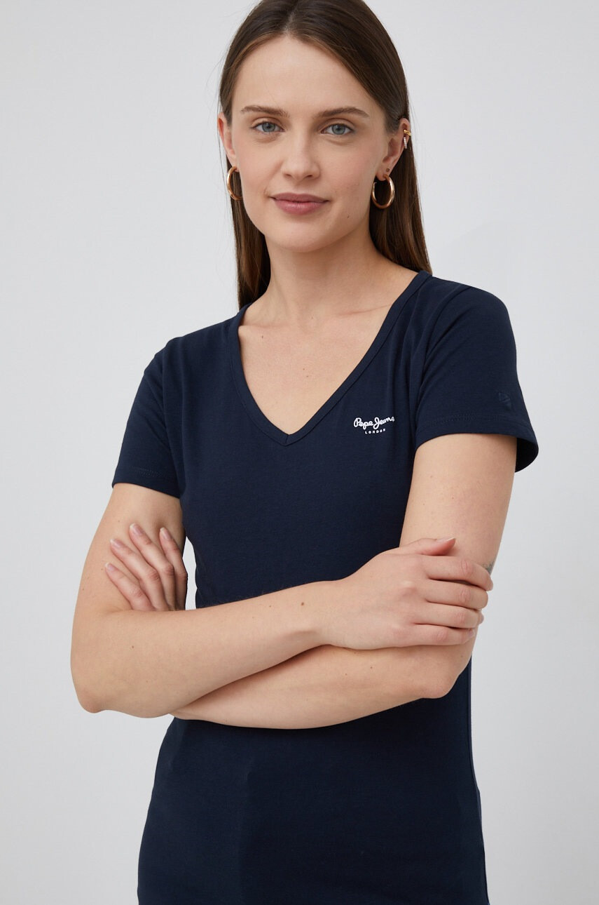 Pepe Jeans Памучна тениска в бяло - Pepit.bg