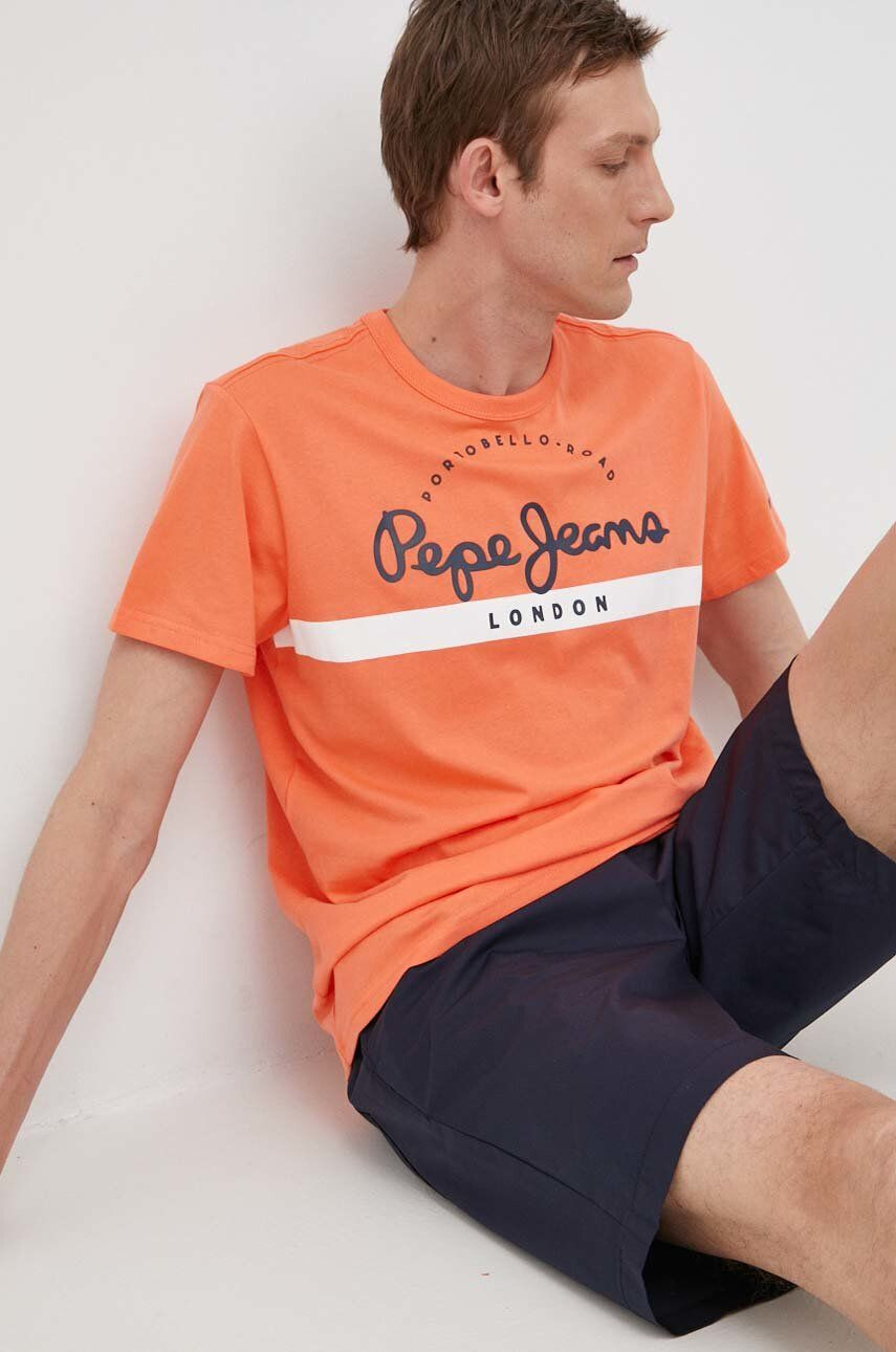 Pepe Jeans Памучна тениска Abrel - Pepit.bg