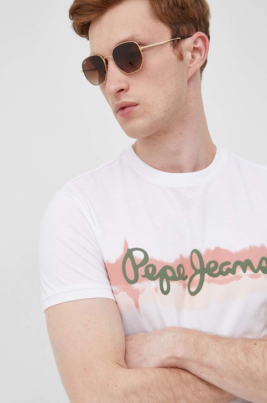 Pepe Jeans Памучна тениска Akeem - Pepit.bg