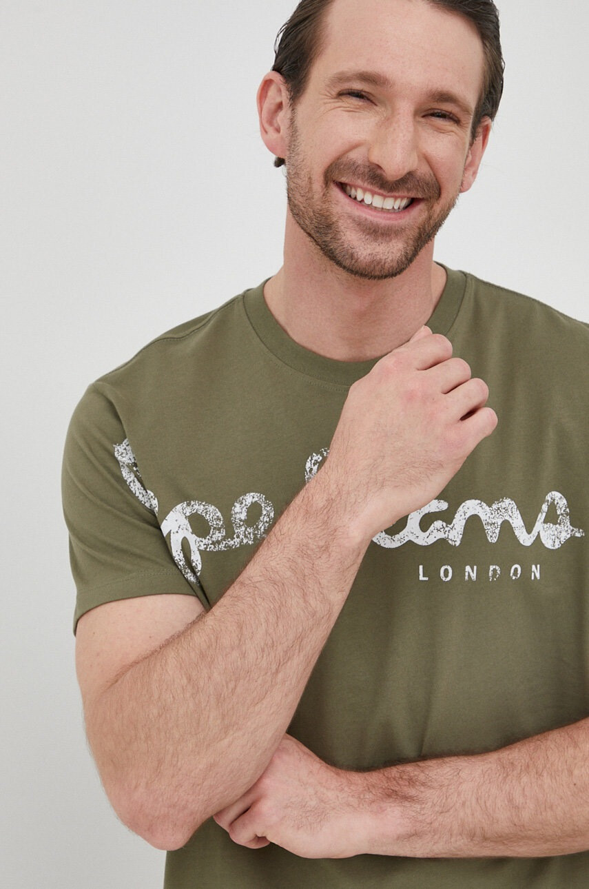 Pepe Jeans Памучна тениска Aleron - Pepit.bg