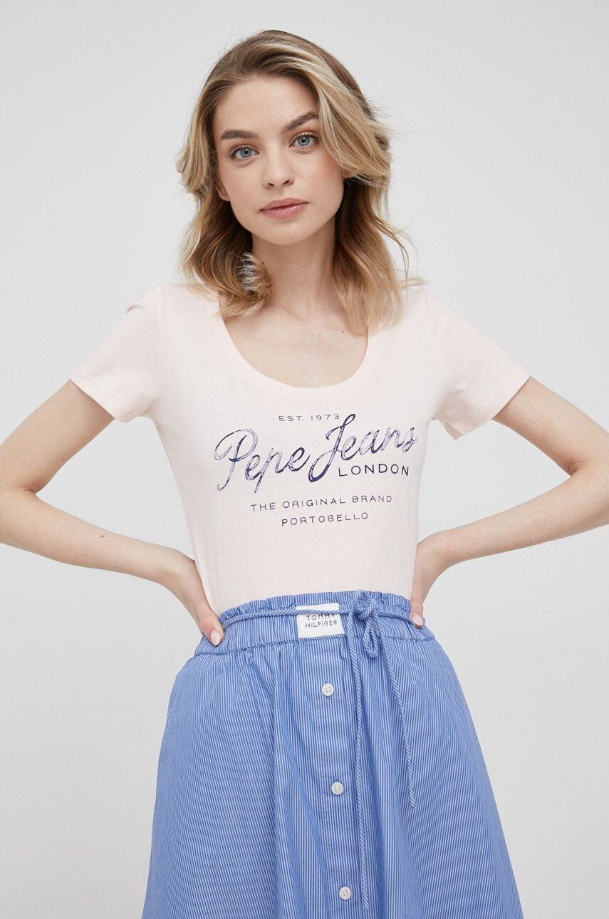 Pepe Jeans Памучна тениска Baia - Pepit.bg