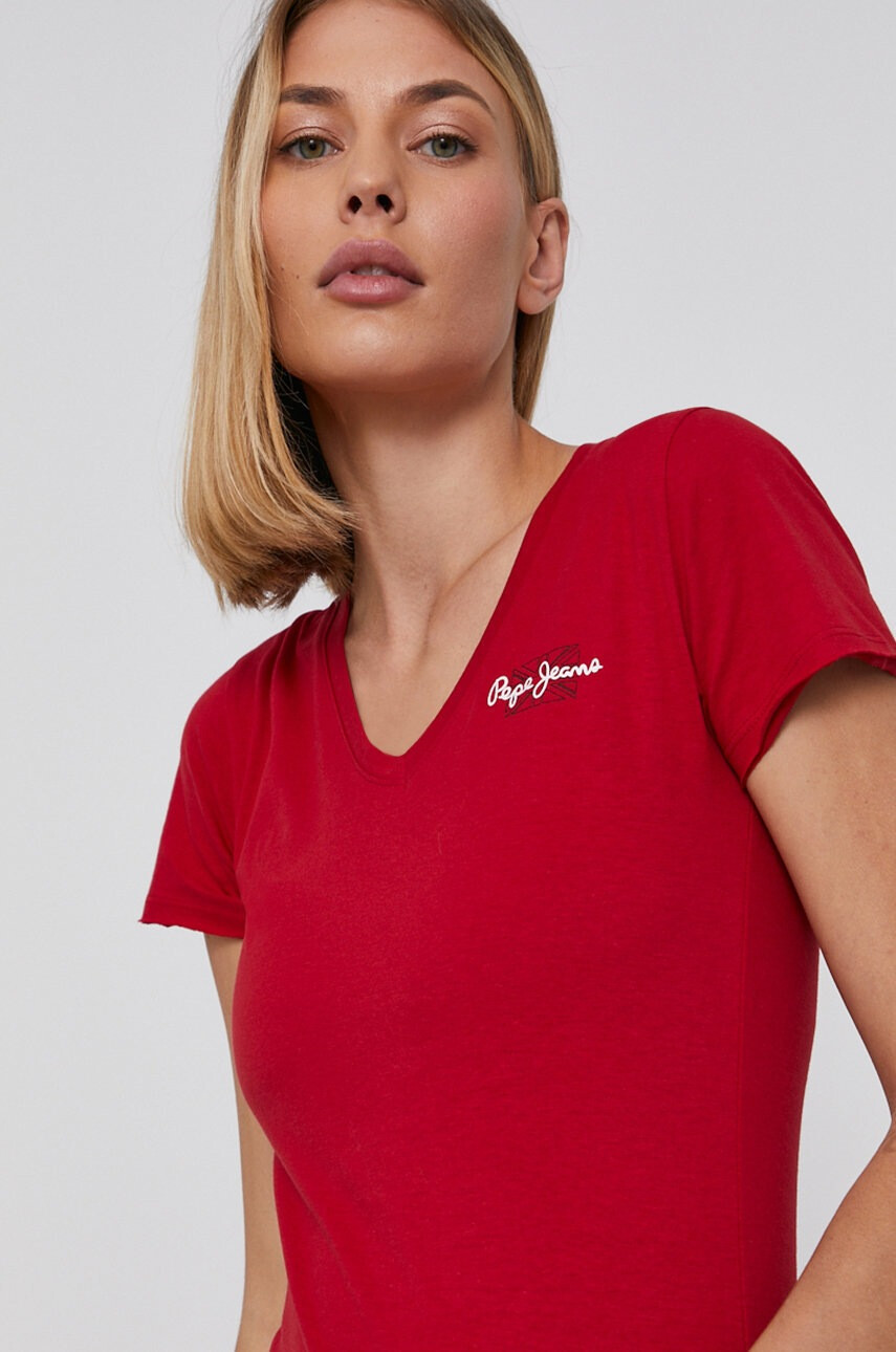 Pepe Jeans Памучна тениска Bleu - Pepit.bg